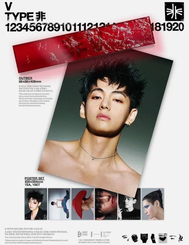 V TYPE 非 Poster Set | Kim Taehyung A2 Poster Collection